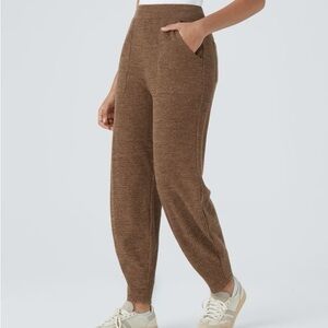 HALARA High Waisted Multiple Pockets Knit Waffle Casual Pile Joggers